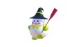 wizard duck, Cute cool duckling scary witch duck with broom funny, cute duck use witch hat for halloween celebration